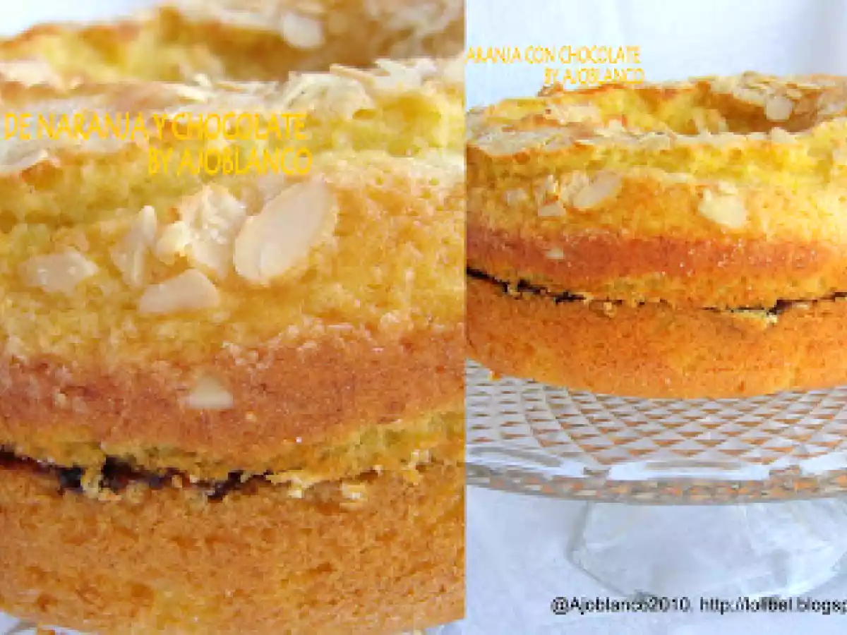 Bizcocho de naranja con chocolate y almendras - foto 4