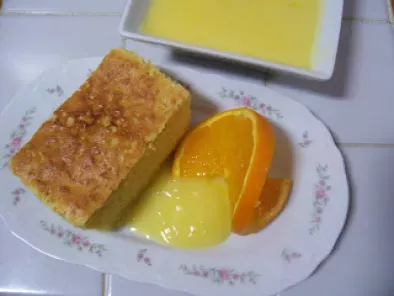 Bizcocho de naranja y crema de naranja