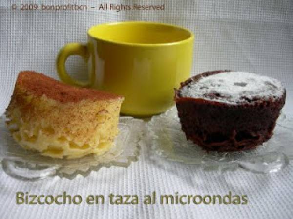 Bizcocho en taza al microondas