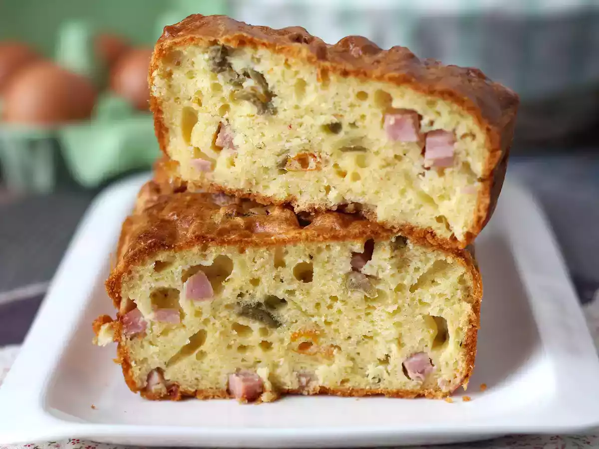 Bizcocho salado de jamón cocido, aceitunas y tomates secos con skyr - foto 5