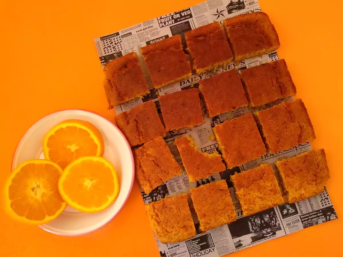 Bizcocho vegano de naranja sin huevo
