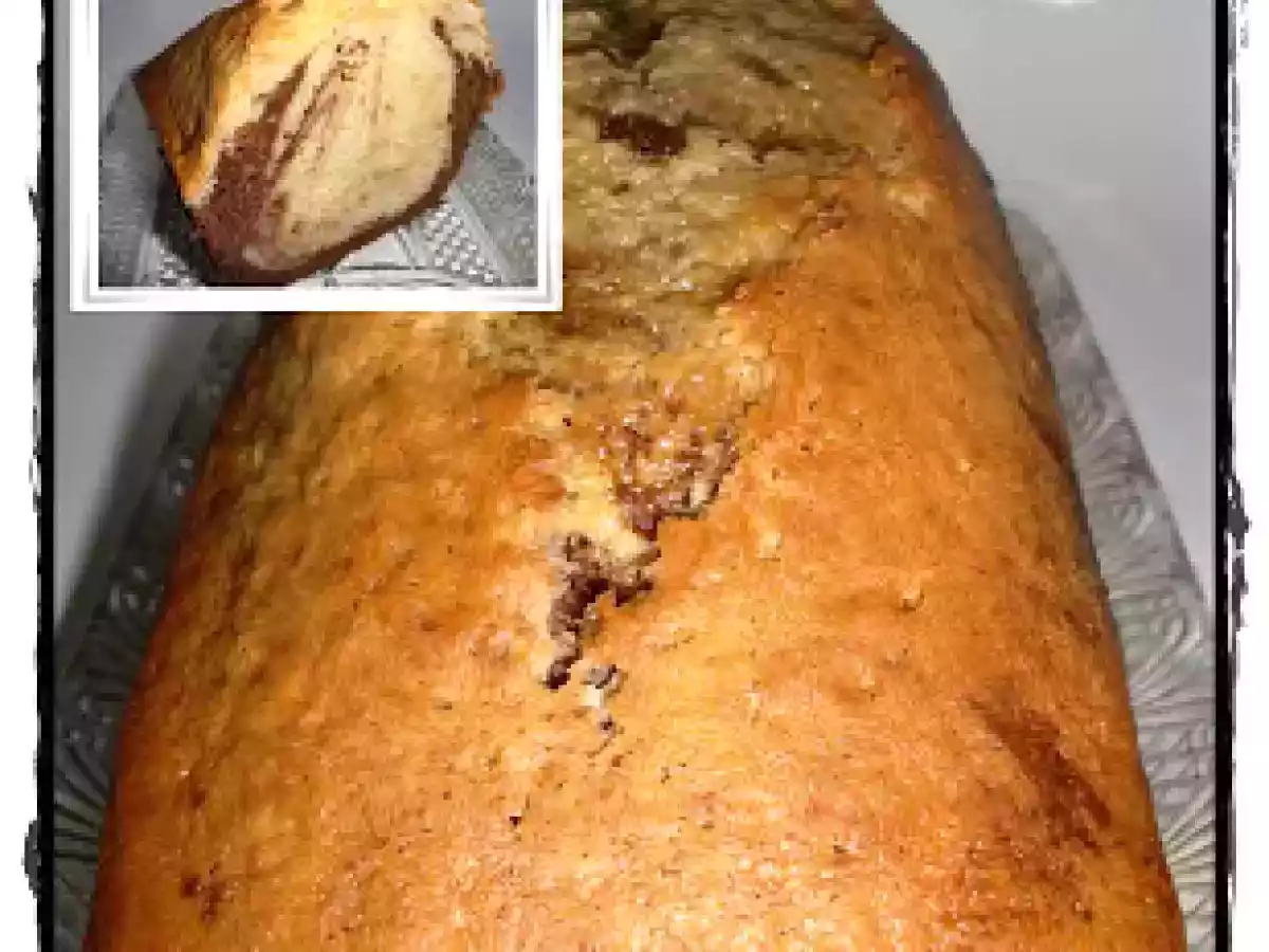 Bizcocho veteado de café y chocolate