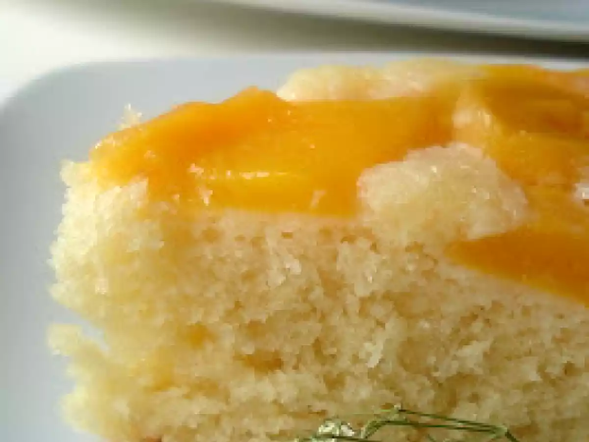 BIZCOCHO VOLTEADO DE MELOCOTÓN Y COCO - foto 2