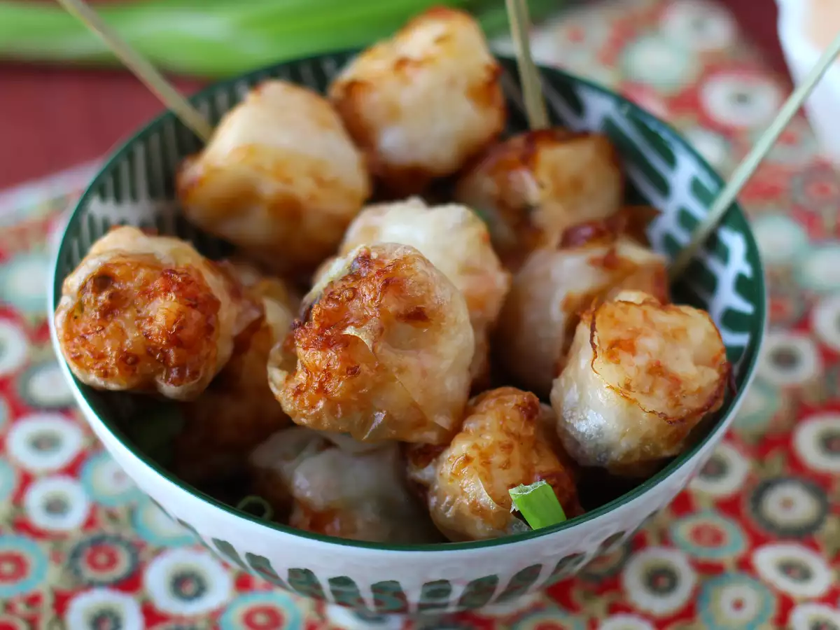 Bocaditos de gambas estilo nem en freidora de aire