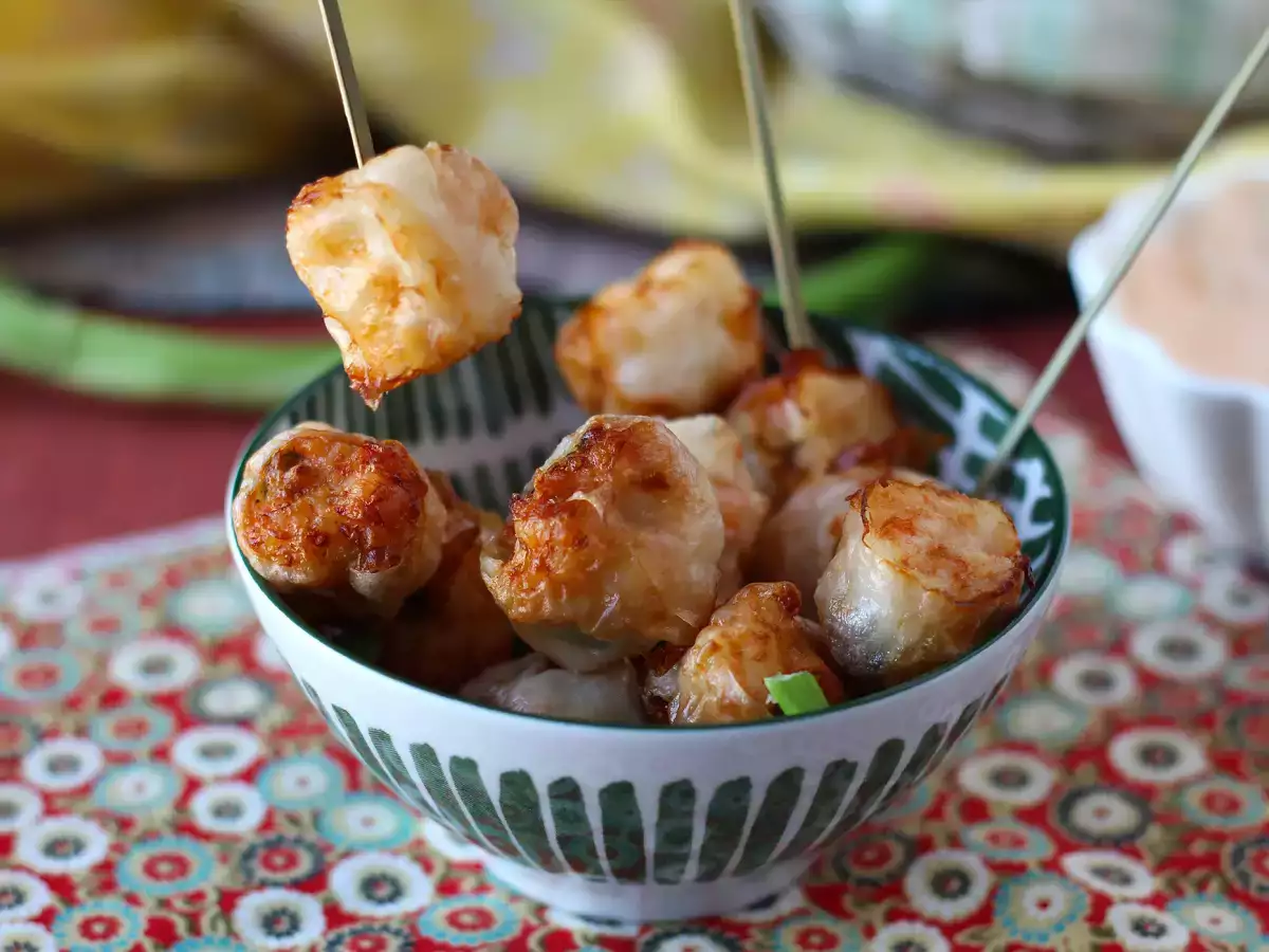 Bocaditos de gambas estilo nem en freidora de aire - foto 3