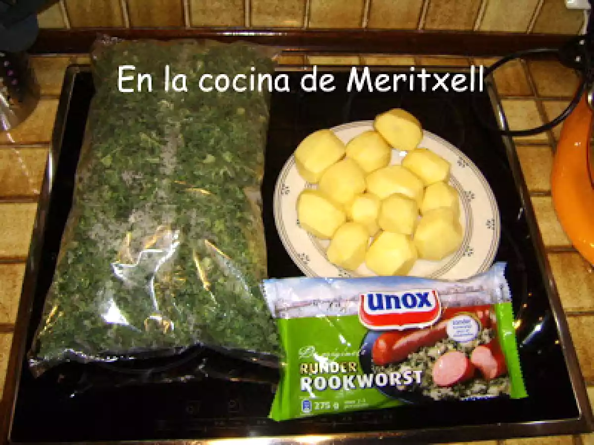 Boerenkool ( puré de col verde rizada ) paso a paso