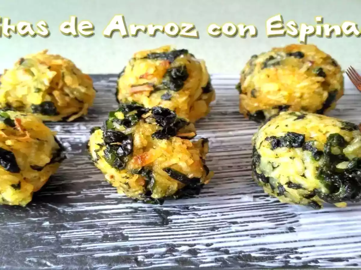 Bolitas de Arroz Frito con Espinacas
