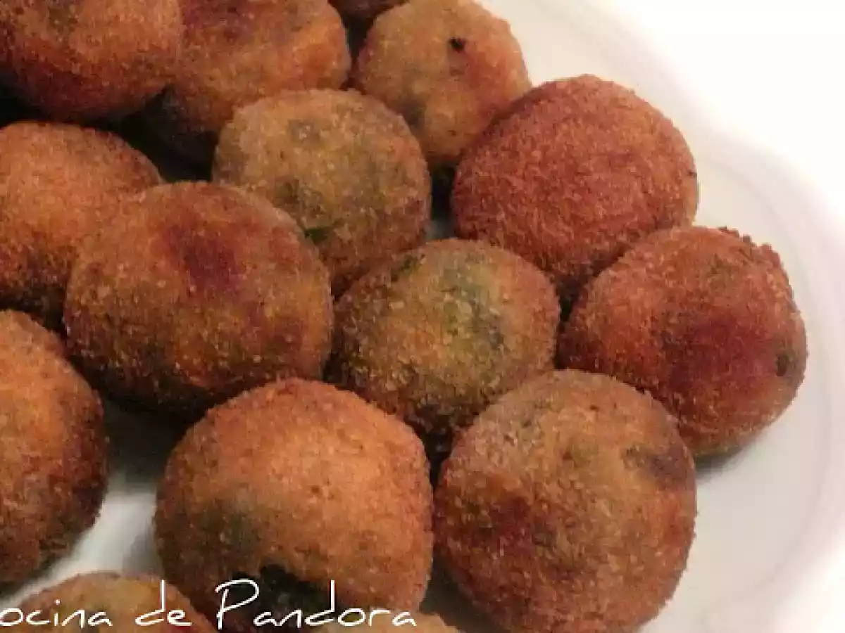 Bolitas de espinacas y gambas