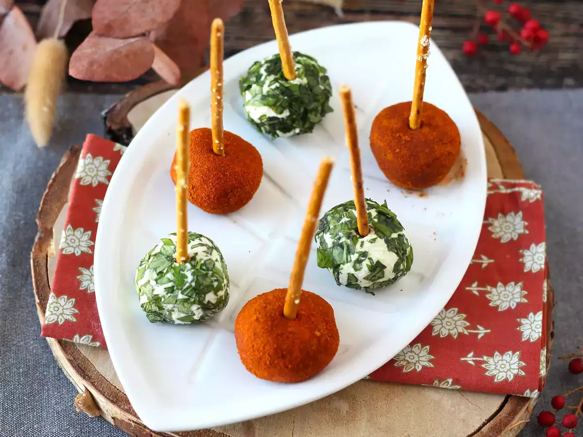 Bolitas de queso con ricotta y parmesano, un aperitivo fácil y vistoso que se prepara en minutos - foto 7