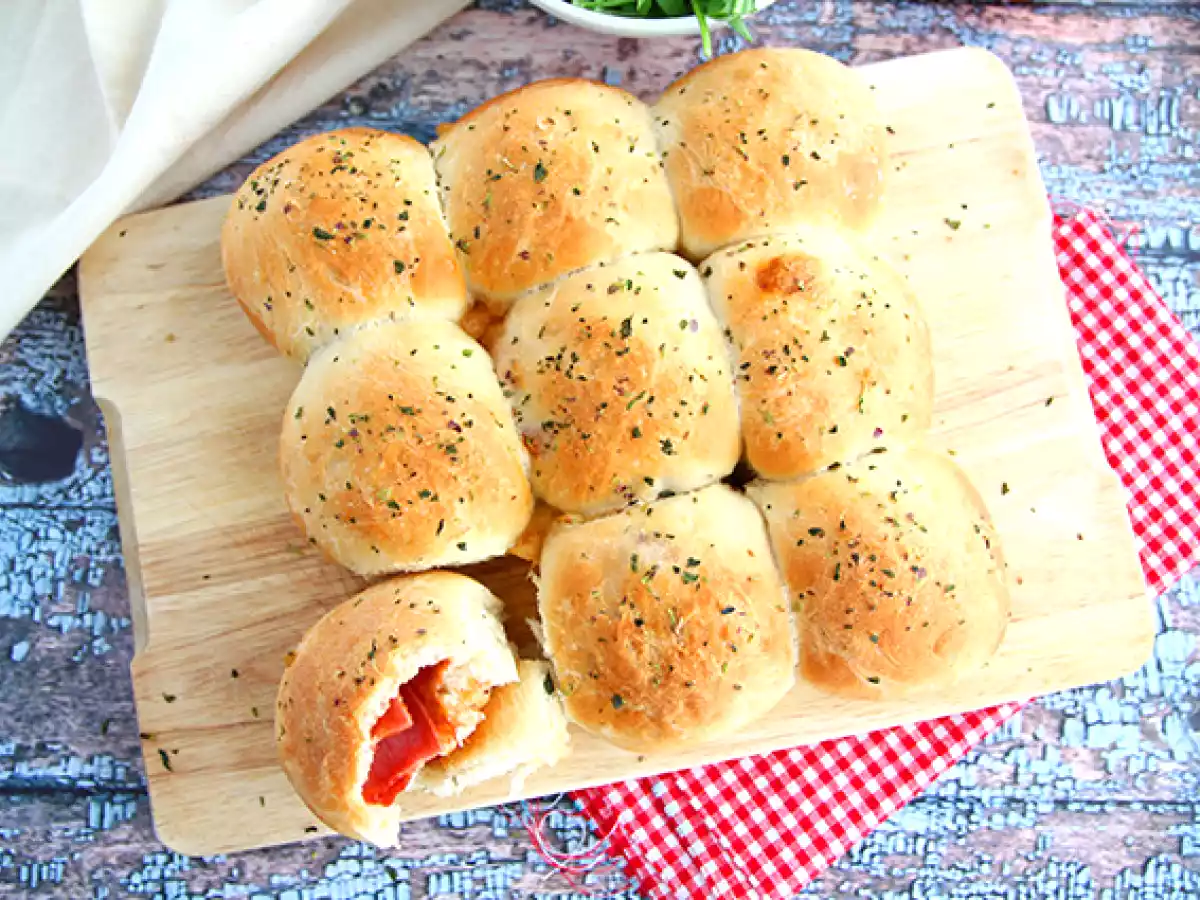 Bollitos pizza de jamón y queso (Buns pizza ) - foto 2