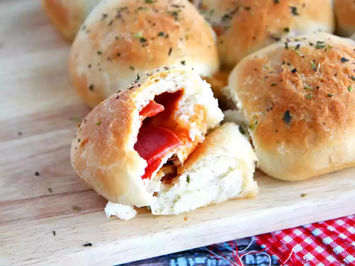 Bollitos pizza de jamón y queso (Buns pizza ) - foto 4