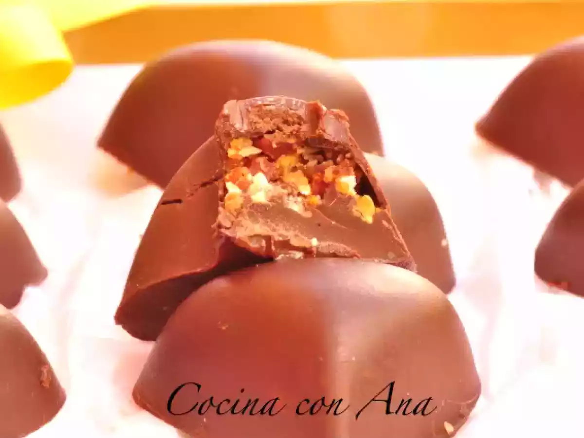 Bombones de bacon y crocanti de almendra
