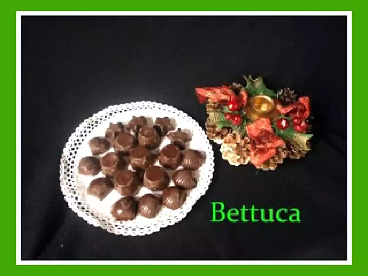 Bombones rellenos de dulce de leche y frutos secos