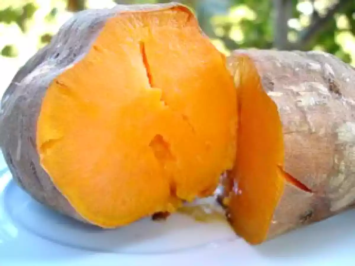 Boniato asado al microondas