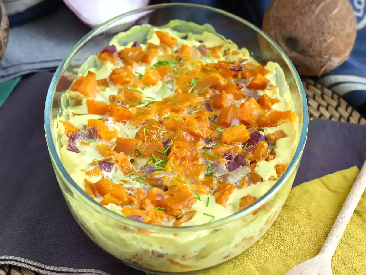 Boniato gratinado con leche de coco y curry - foto 2