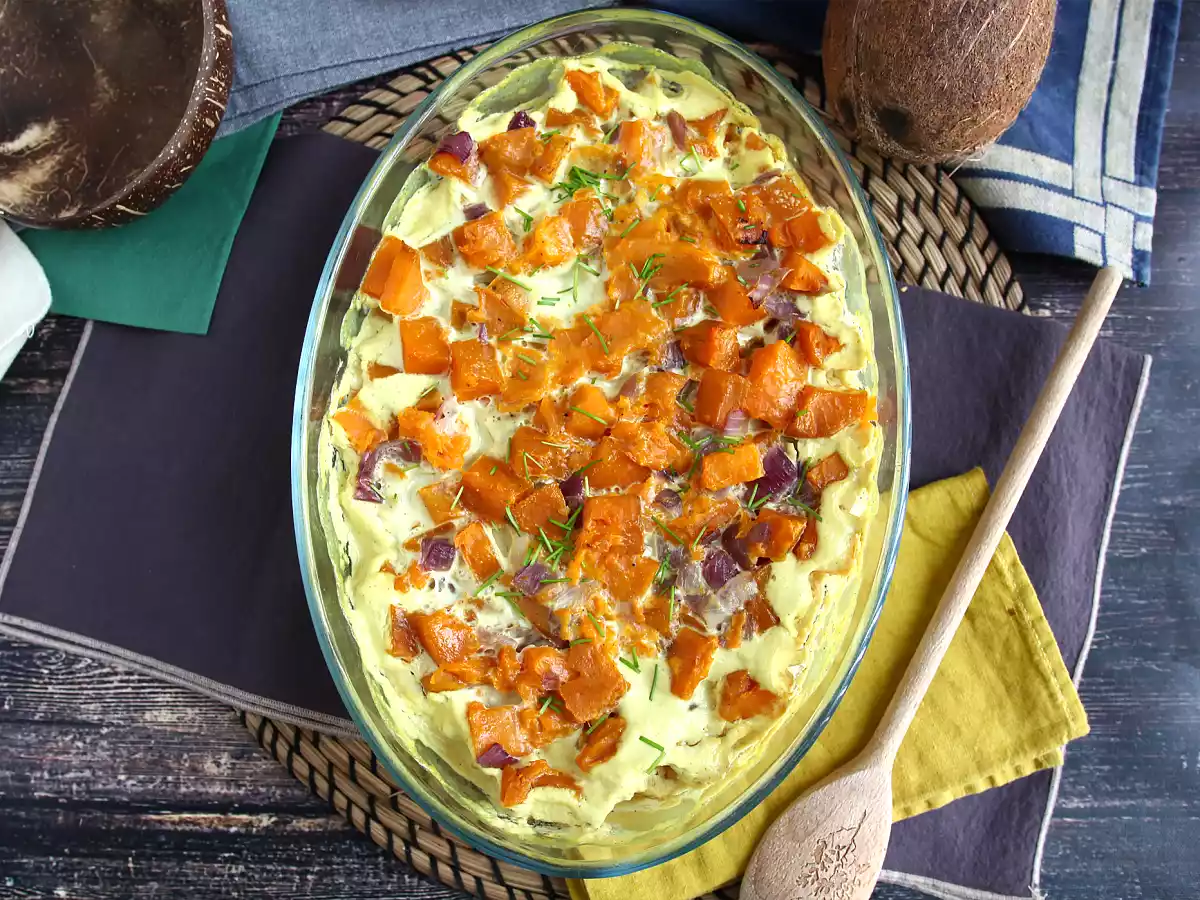 Boniato gratinado con leche de coco y curry - foto 4