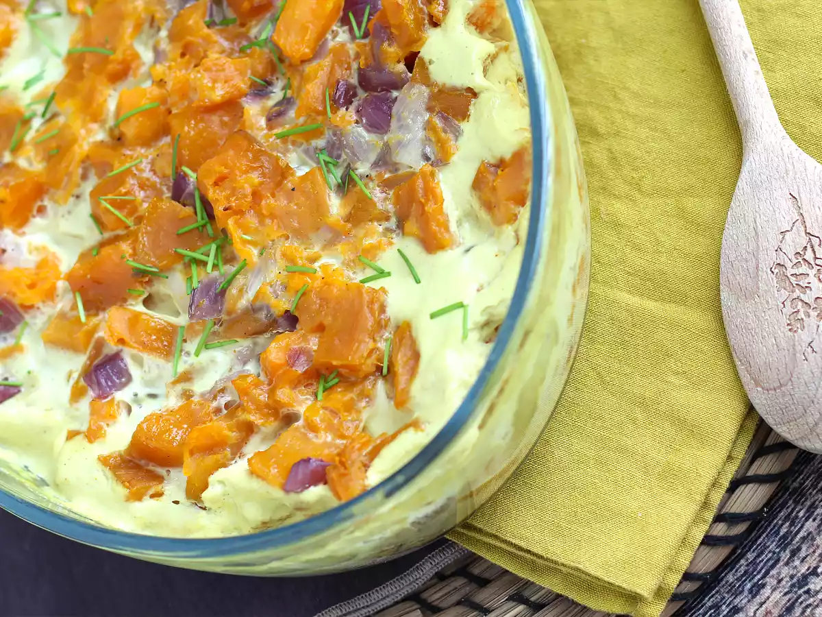 Boniato gratinado con leche de coco y curry - foto 5