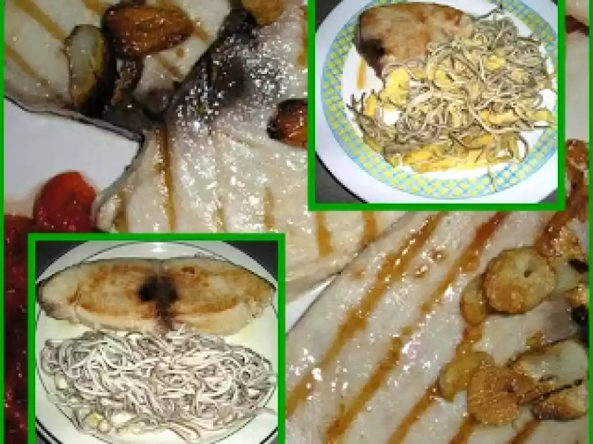 Bonito a la plancha con guarnición variada