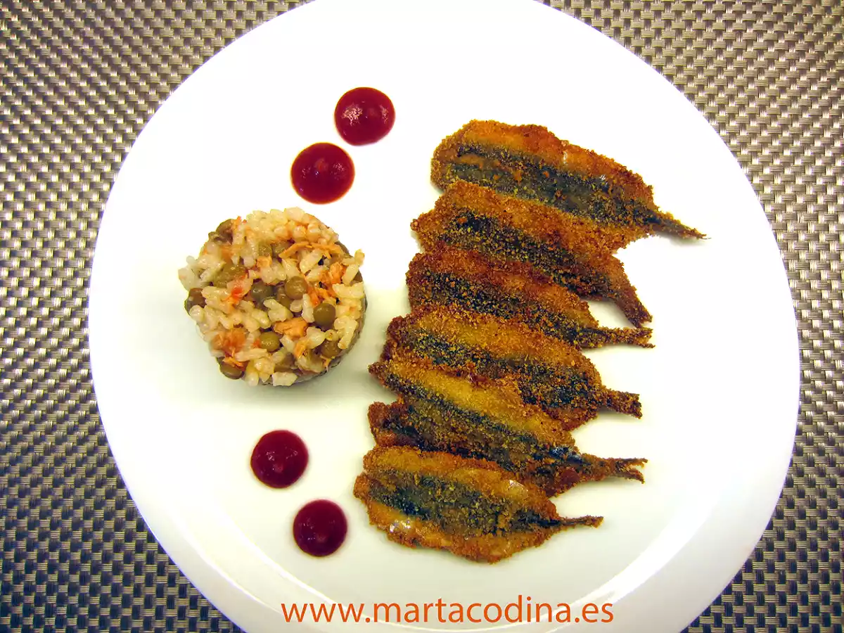 Boquerones rebozados y ensalada de lentejas - foto 2