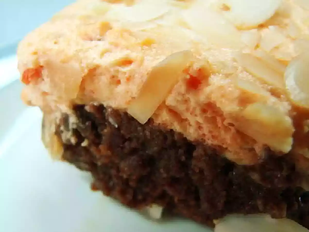 Bownies con mousse de zapote