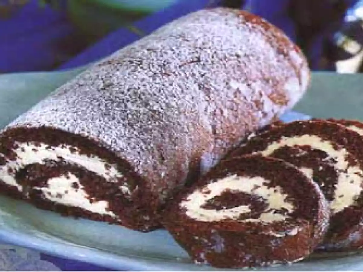 Brazo de gitano de chocolate y nata