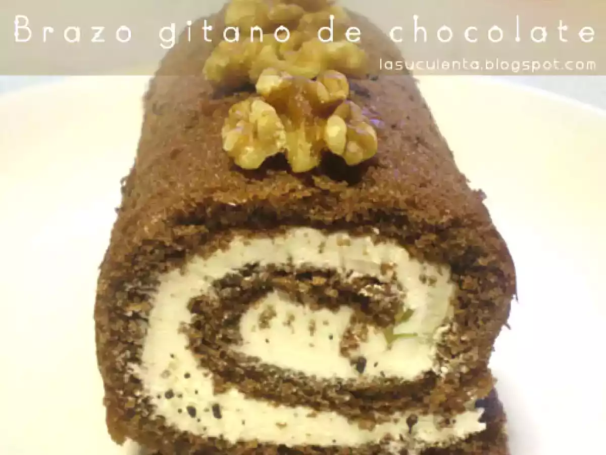 Brazo gitano de chocolate y crema mascarpone