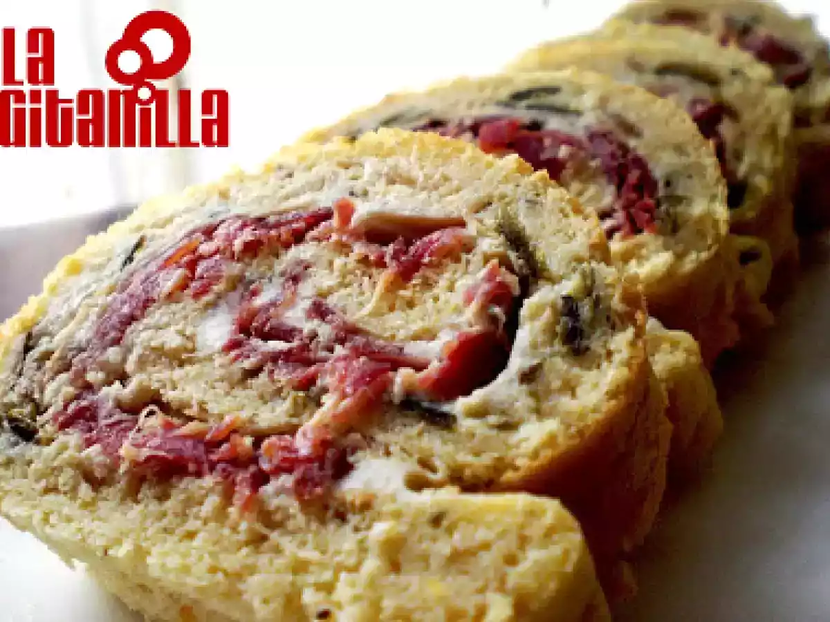 Brazo gitano de verdura, jamón y roquefort - foto 2