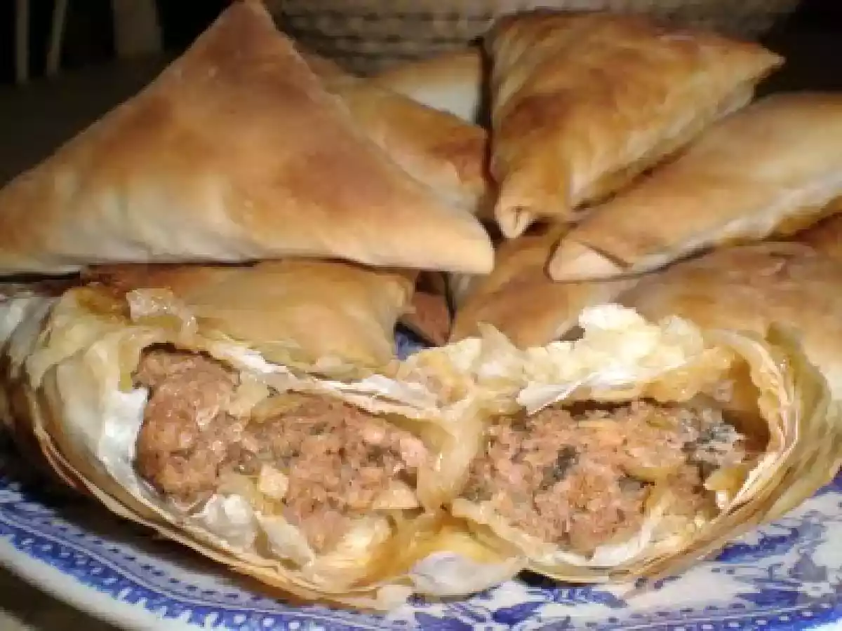 Briouats rellenos de carne picada