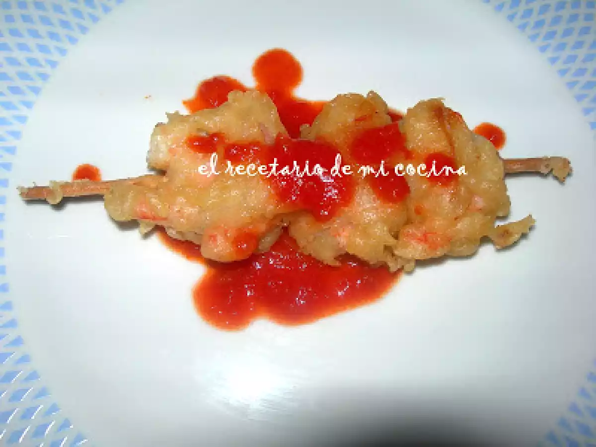 BROCHETA CRUJIENTE DE GAMBAS Y BACÓN