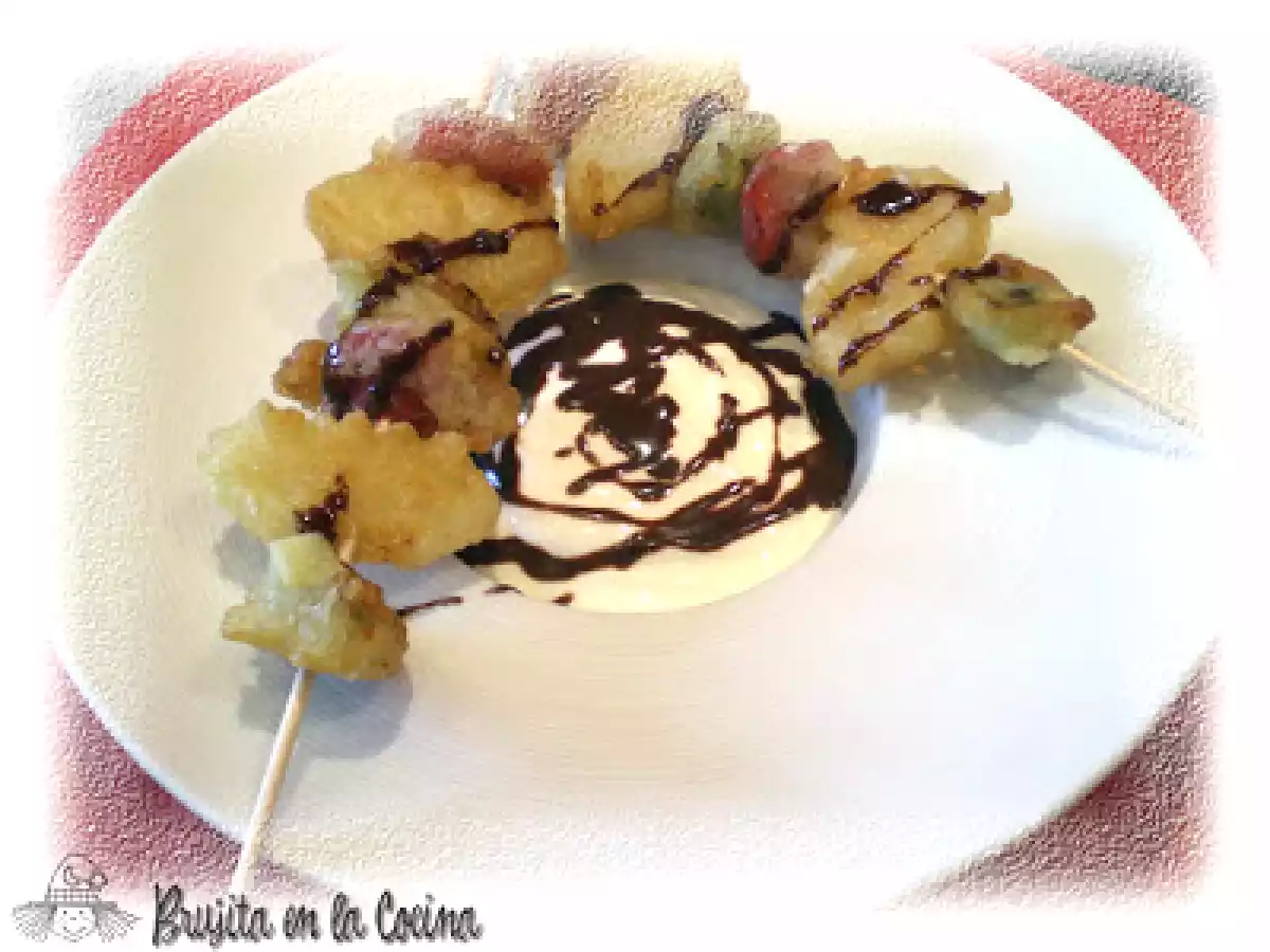 Brocheta de fruta en tempura - foto 2