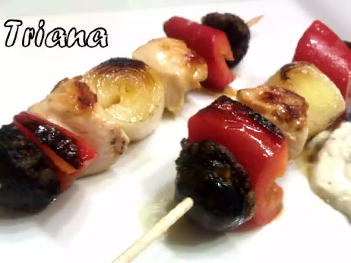 Brochetas con Delicias de morcilla Ríos