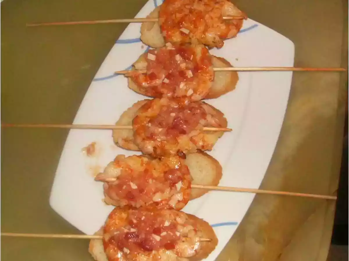 Brochetas de gambones