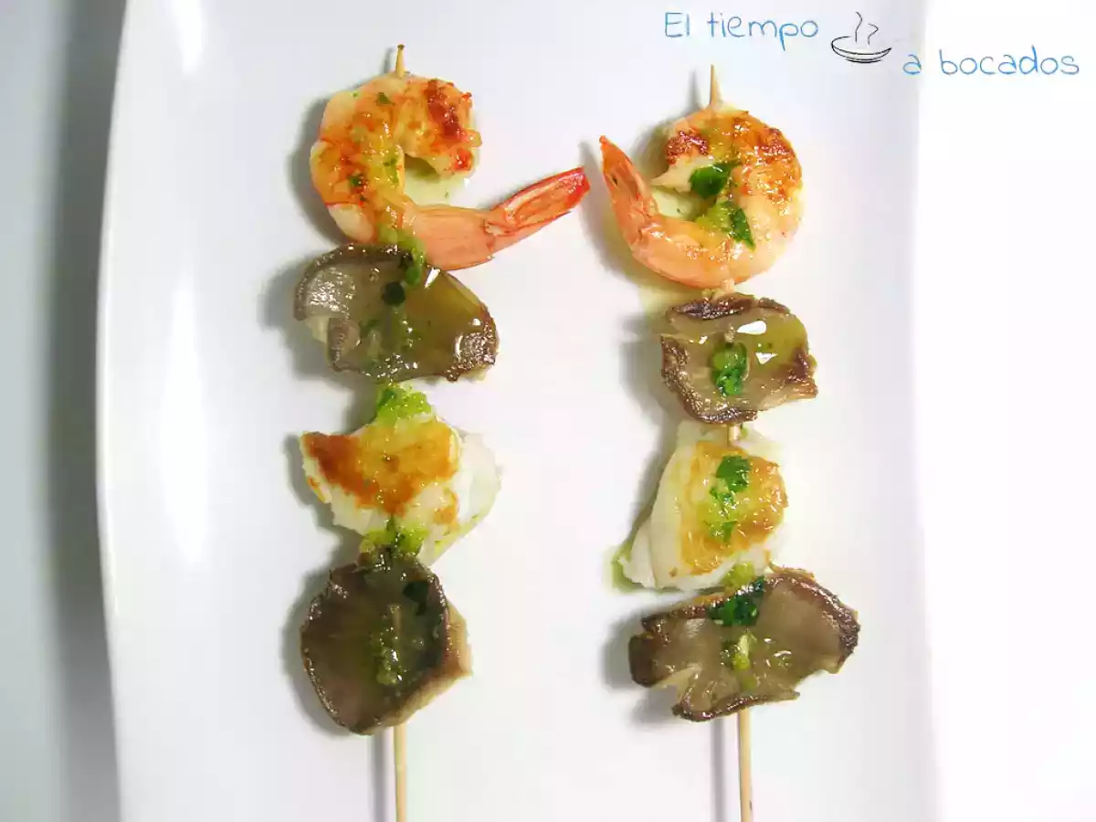 Brochetas de la mar y tierra