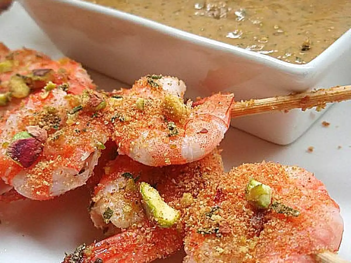 Brochetas de langostinos en salsa de pistachos - foto 4
