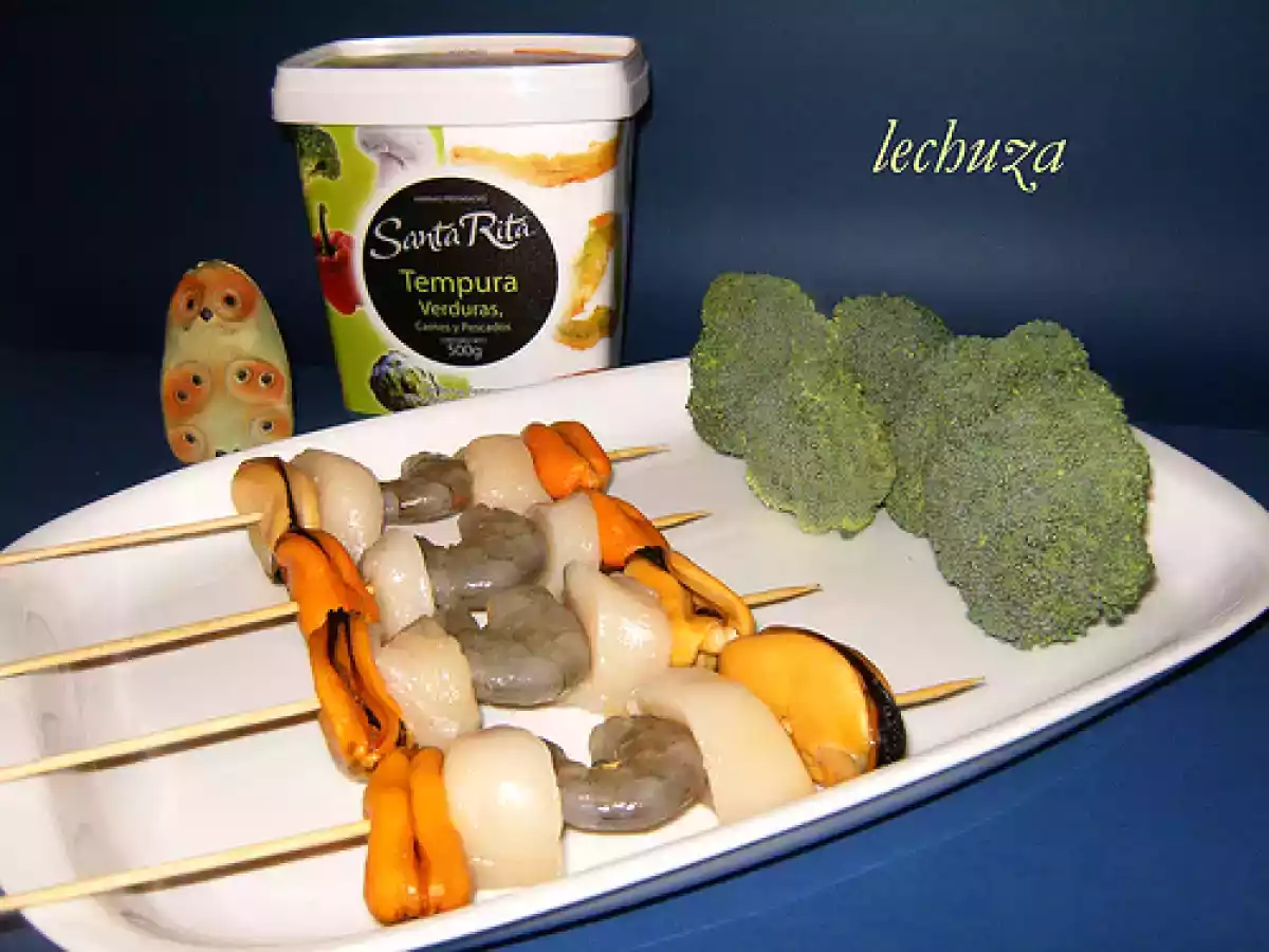 Brochetas de marisco en tempura - foto 2