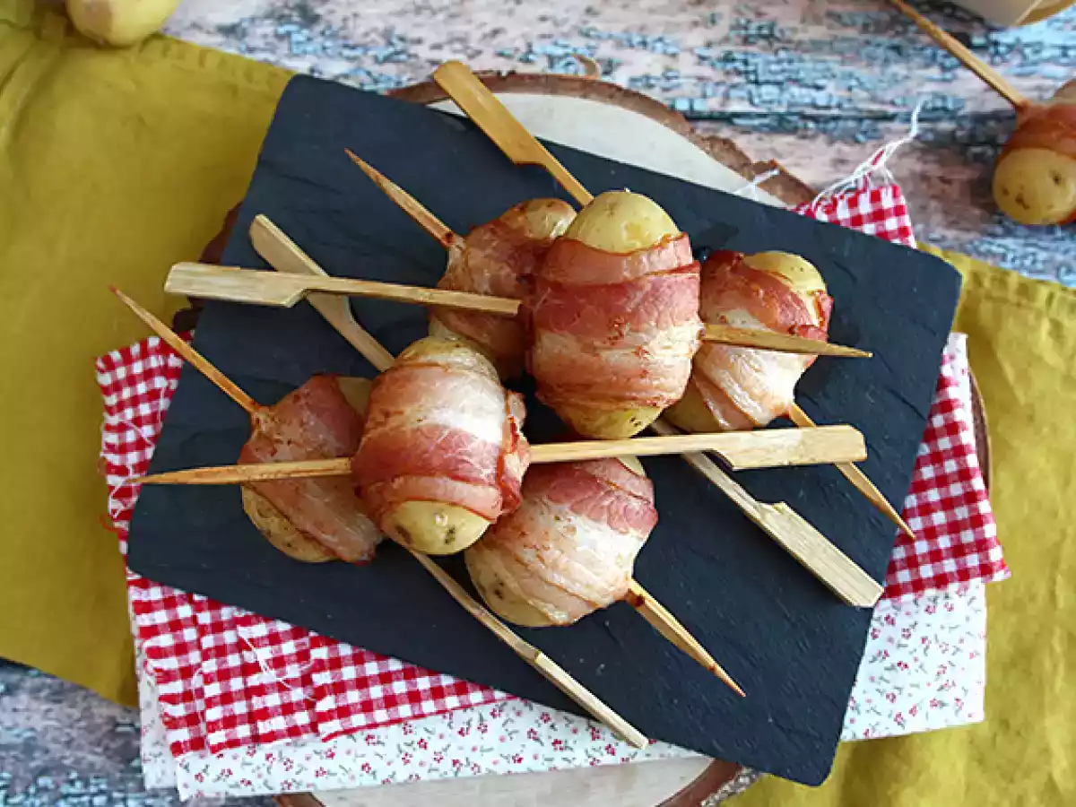 Brochetas de patata y bacon ahumado - foto 3