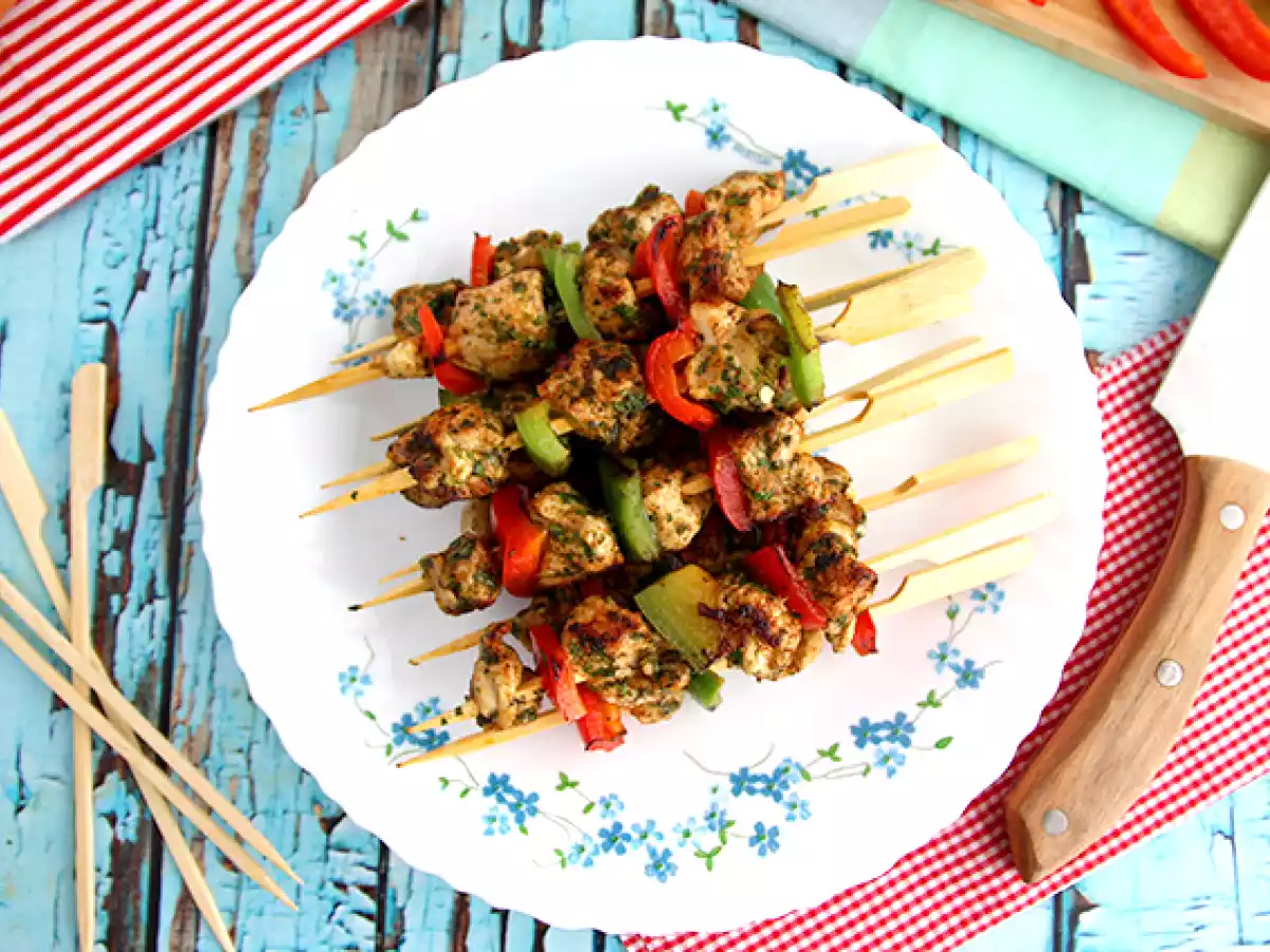 Brochetas de pollo y pimiento - foto 2