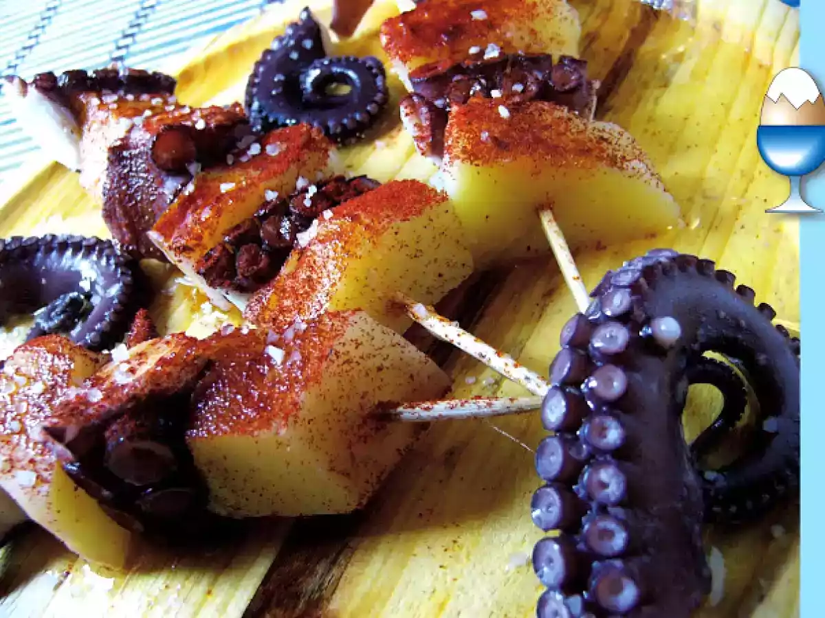 Brochetas de pulpo a feira