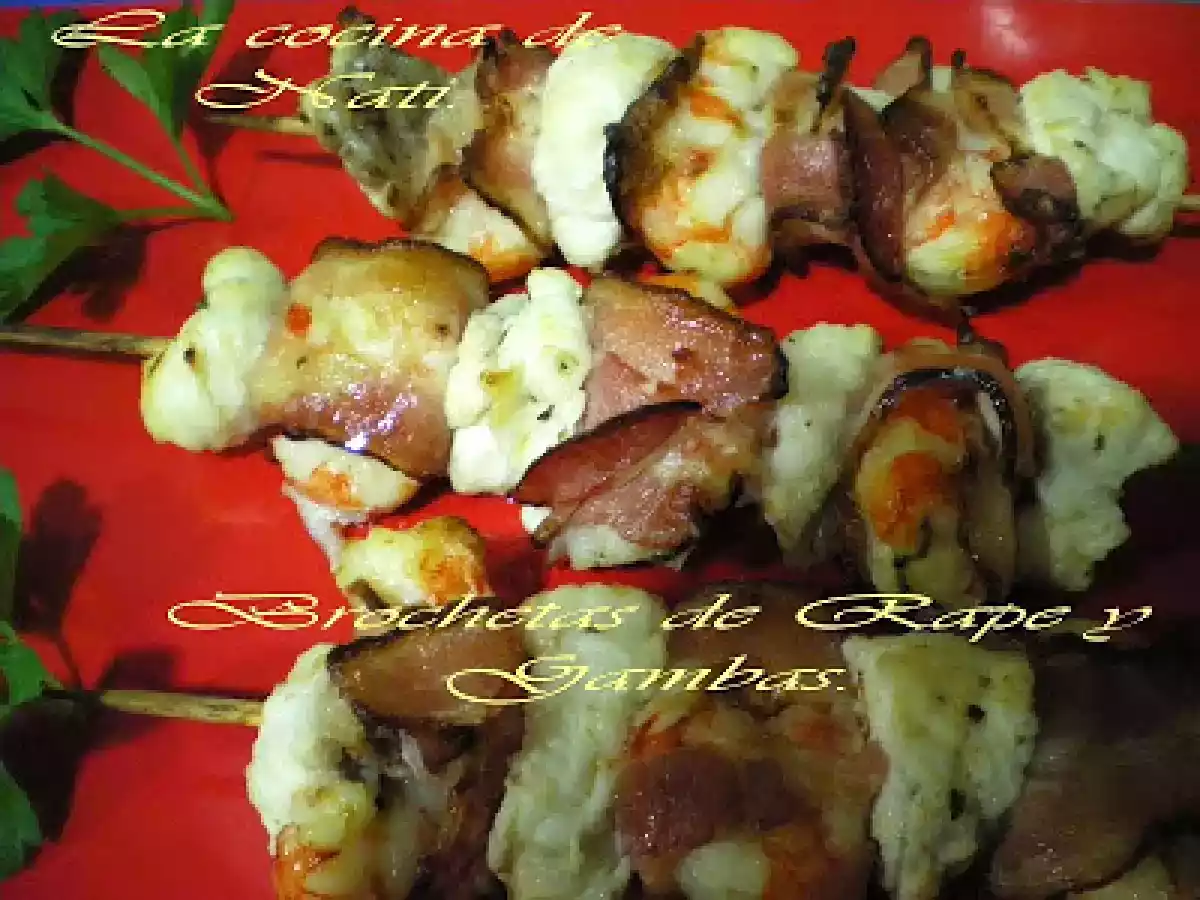 BROCHETAS DE RAPE Y GAMBAS. - foto 3