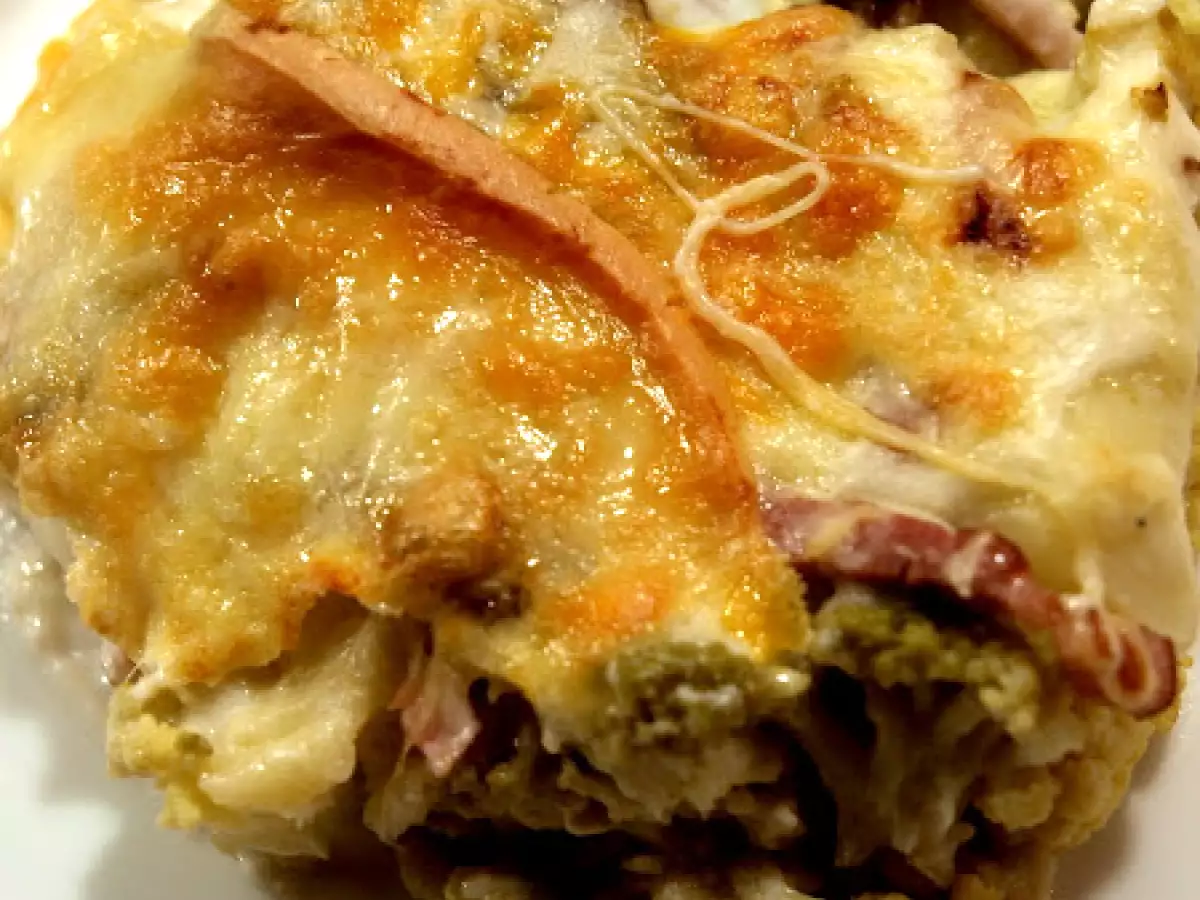 Brocolí con champiñones, beicon y manto de bechamenl - foto 3