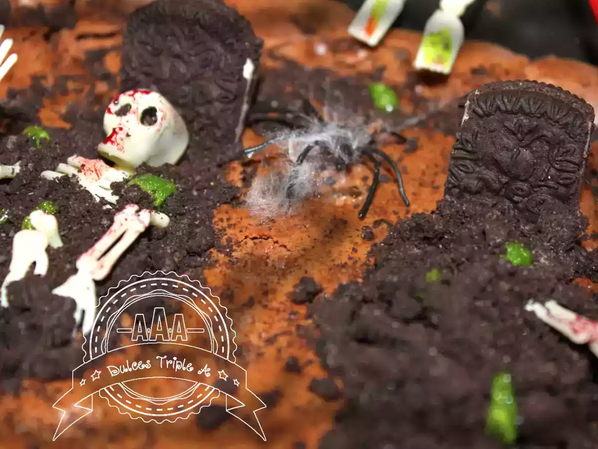 Brownie con Galletas Oreo (Tarta Cementerio para Halloween) - foto 2
