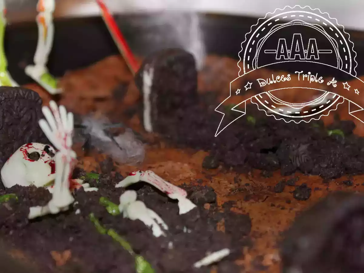Brownie con Galletas Oreo (Tarta Cementerio para Halloween) - foto 3