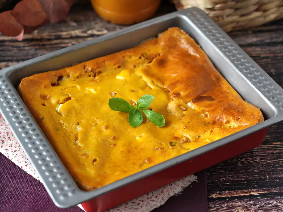 Brownie salado de calabaza con jamón y feta: ¡ideal para aprovechar una crema de verduras! - foto 2