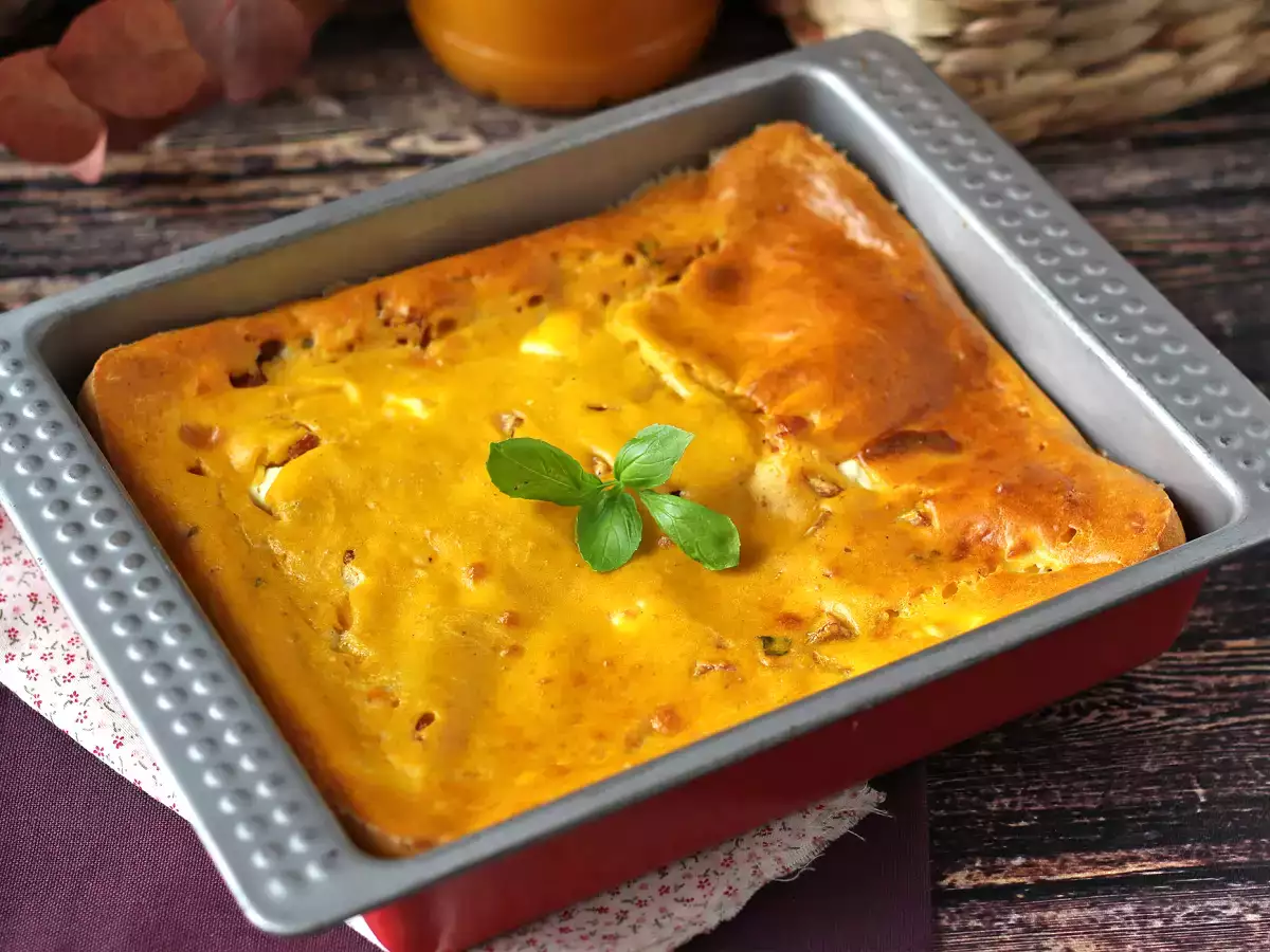 Brownie salado de calabaza con jamón y feta: ¡Ideal para provechar una crema de verduras! - foto 2