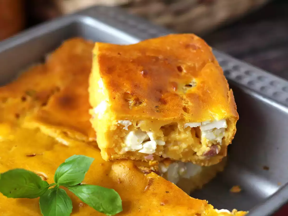 Brownie salado de calabaza con jamón y feta: ¡Ideal para provechar una crema de verduras! - foto 3