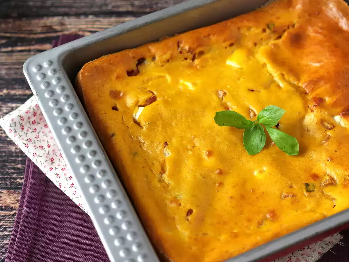 Brownie salado de calabaza con jamón y feta: ¡Ideal para provechar una crema de verduras! - foto 6