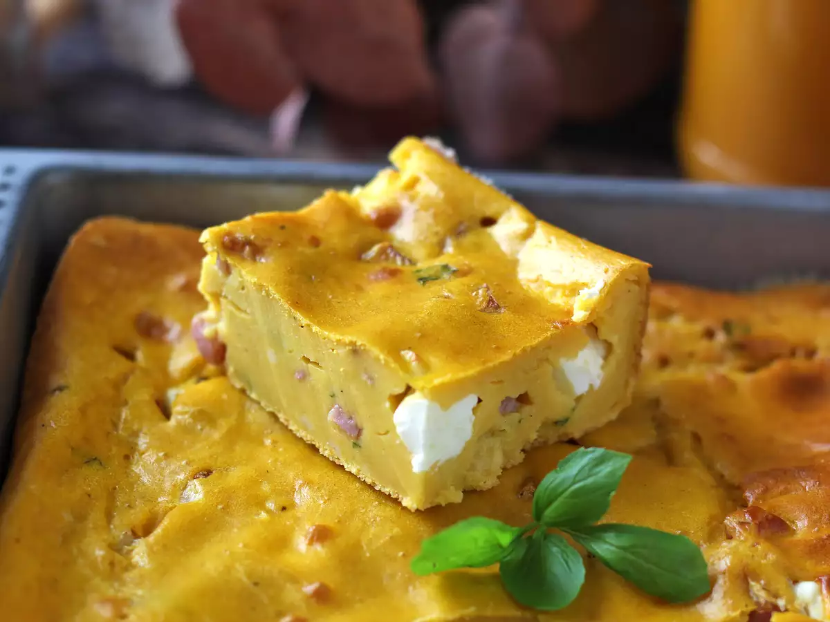 Brownie salado de calabaza con jamón y feta: ¡Ideal para provechar una crema de verduras! - foto 7