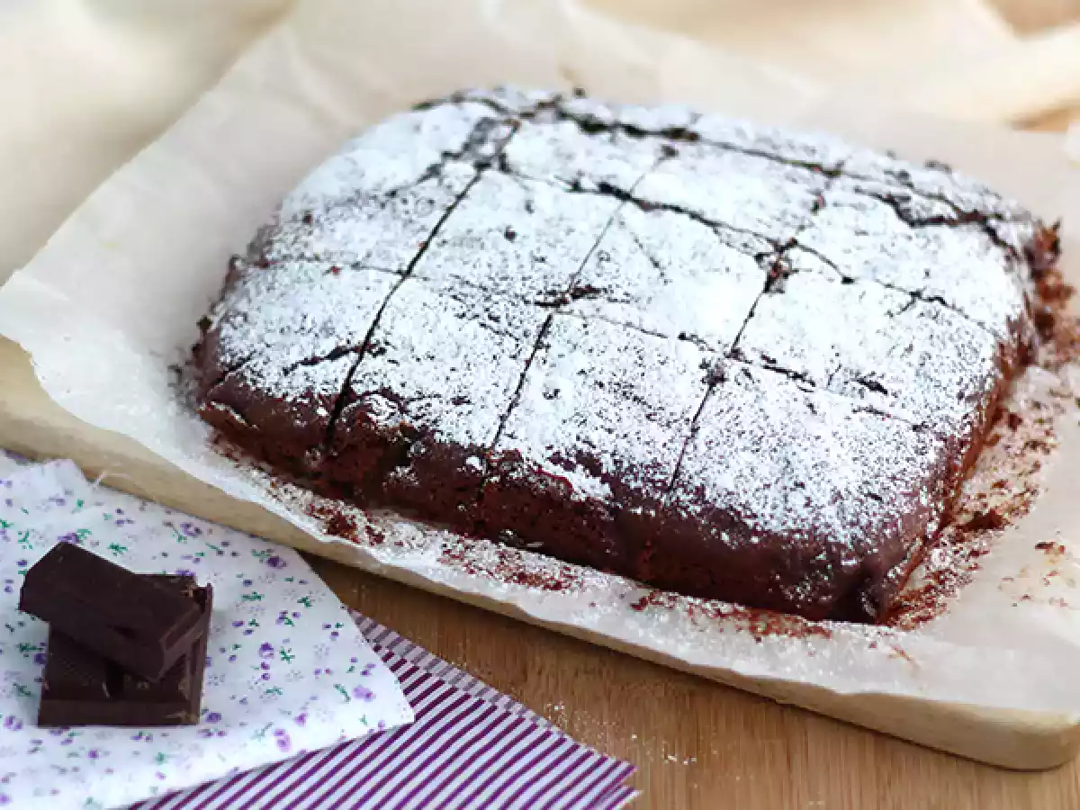 Brownie vegano, sin huevo, sin lactosa