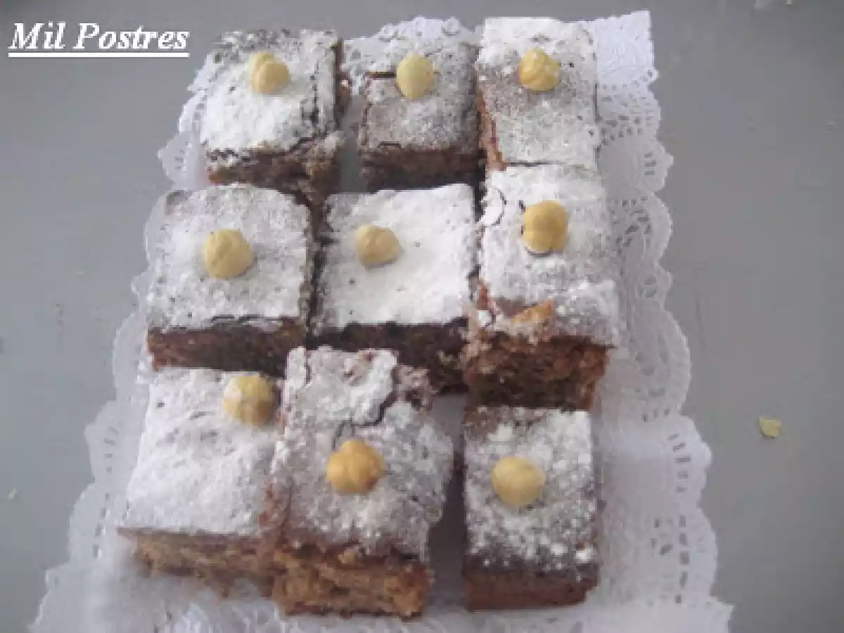 Brownies de chocolate con leche y avellanas