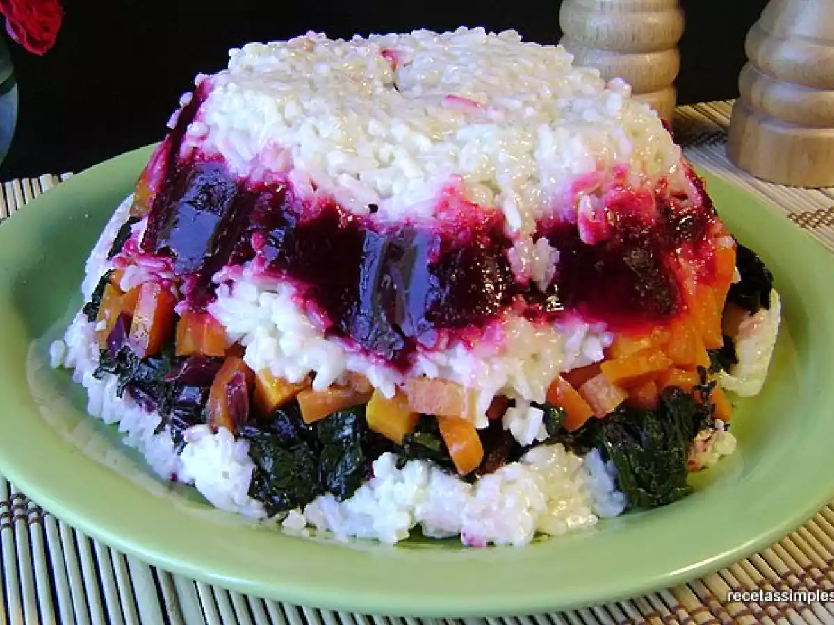 Budin frio de arroz y verduras